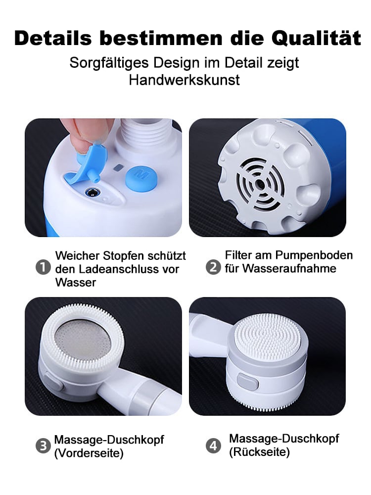 🚿Tragbare Campingdusche Mit Einstellbarem Durchfluss ✨Für Einfaches Und Bequemes Reinigen Im Freien!