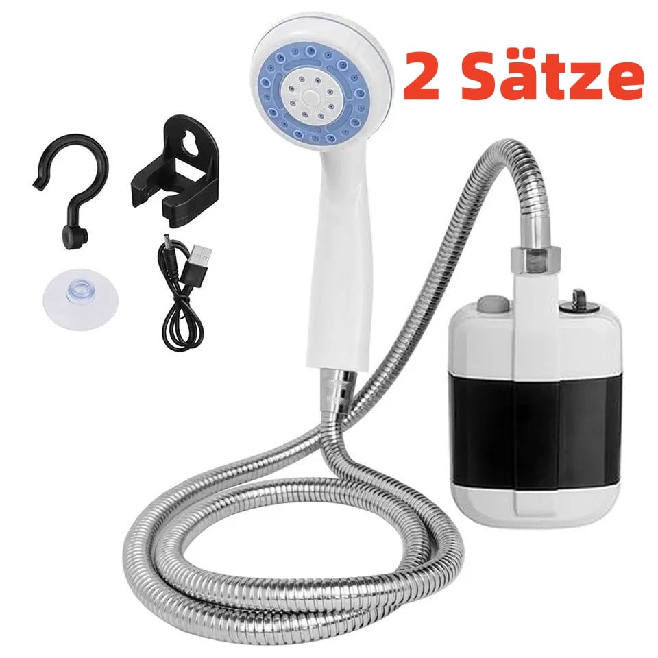 🚿Tragbare Campingdusche Mit Einstellbarem Durchfluss ✨Für Einfaches Und Bequemes Reinigen Im Freien!
