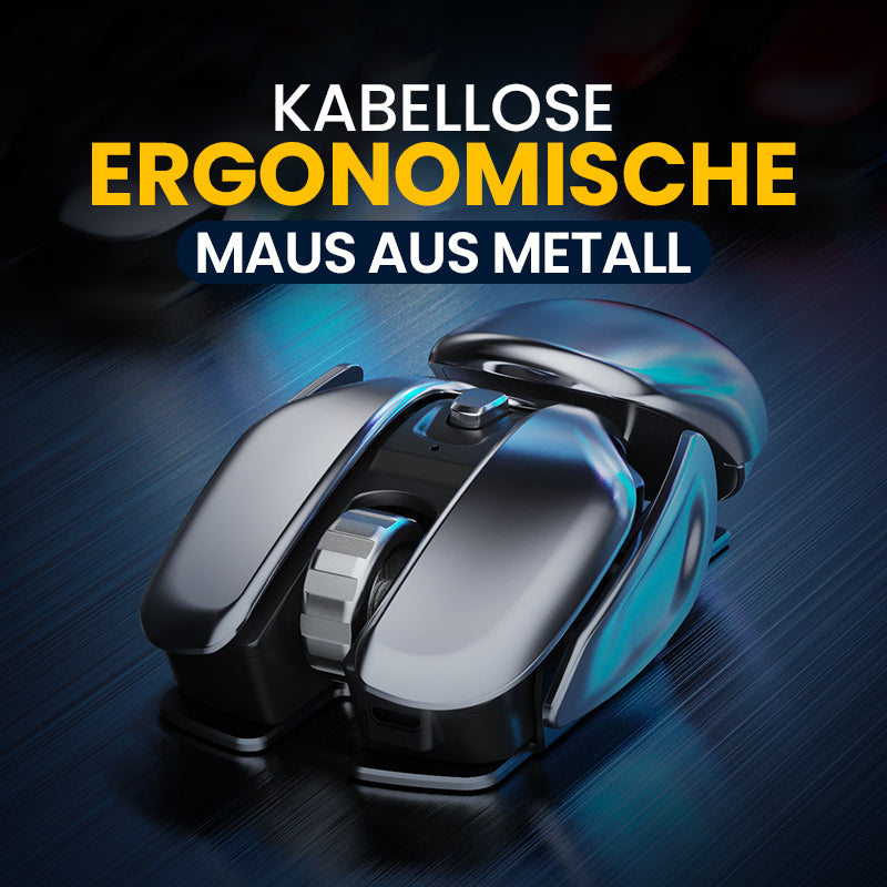 Kabellose ergonomische Maus aus Metall