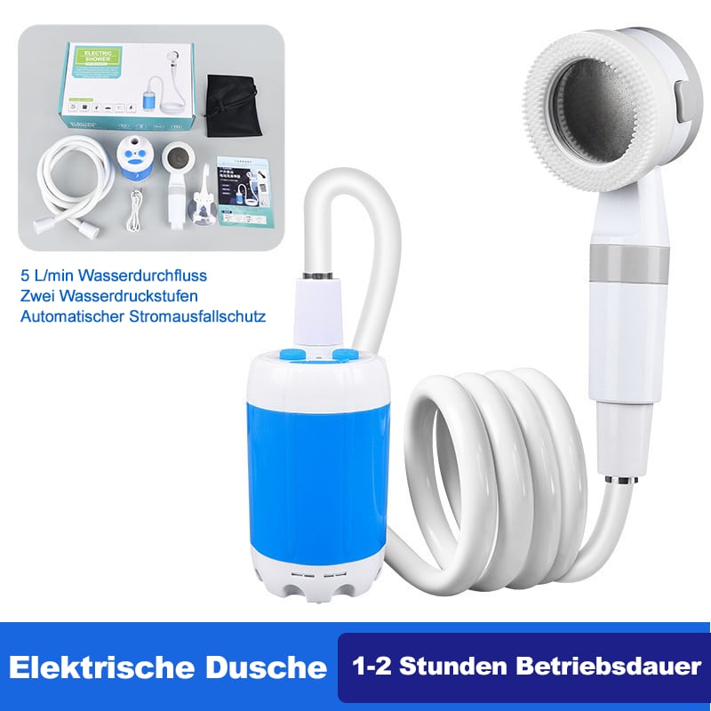 🚿Tragbare Campingdusche Mit Einstellbarem Durchfluss ✨Für Einfaches Und Bequemes Reinigen Im Freien!