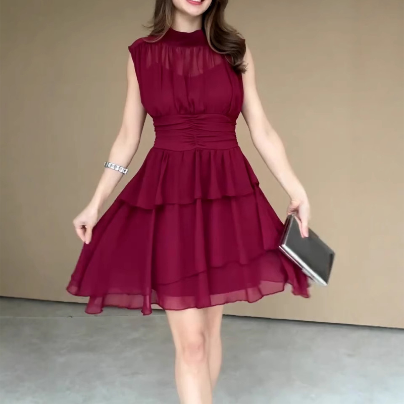 🌸Damen ärmelloses Stufenkleid mit Volants