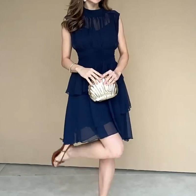 🌸Damen ärmelloses Stufenkleid mit Volants