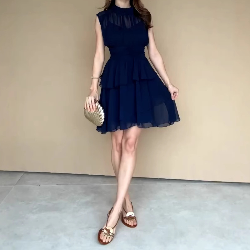 🌸Damen ärmelloses Stufenkleid mit Volants