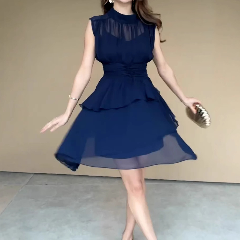 🌸Damen ärmelloses Stufenkleid mit Volants
