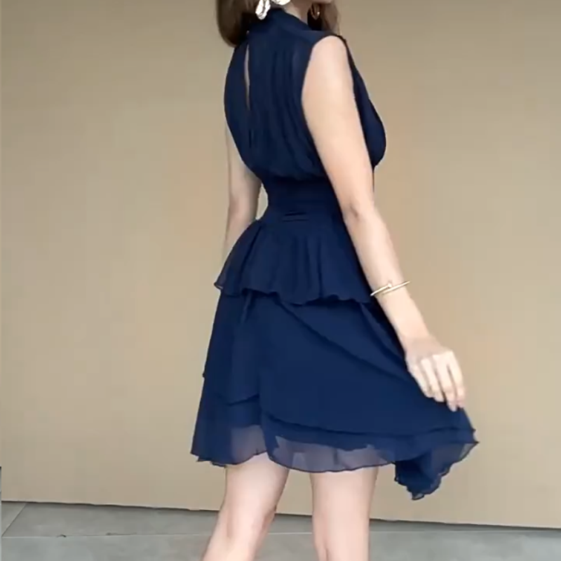 🌸Damen ärmelloses Stufenkleid mit Volants