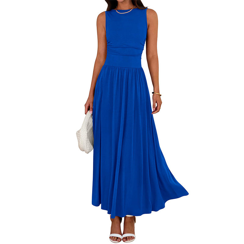 Elegantes Maxikleid mit Rundhalsausschnitt für Damen👗