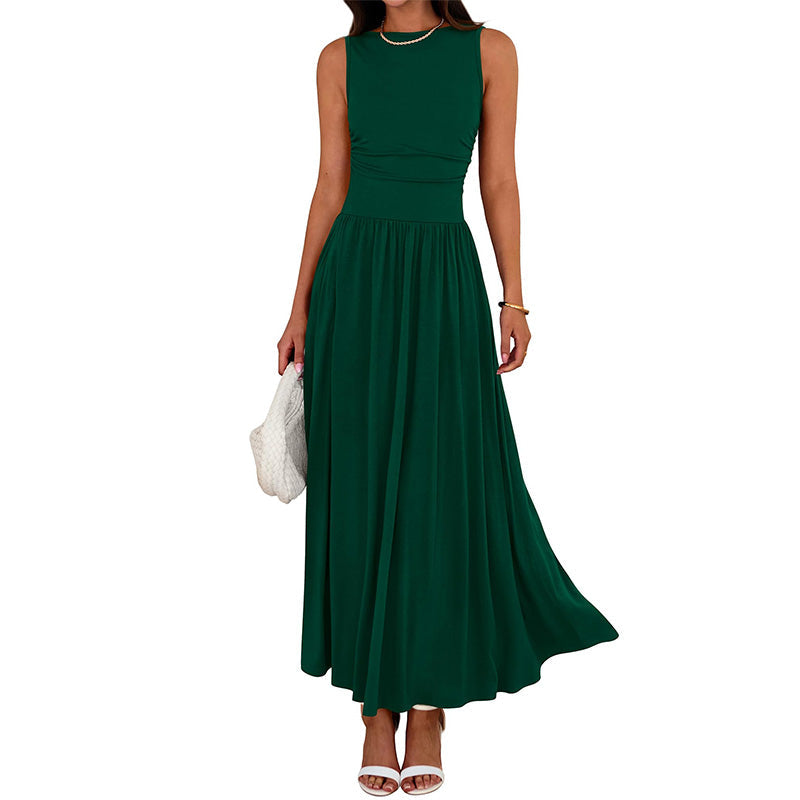 Elegantes Maxikleid mit Rundhalsausschnitt für Damen👗