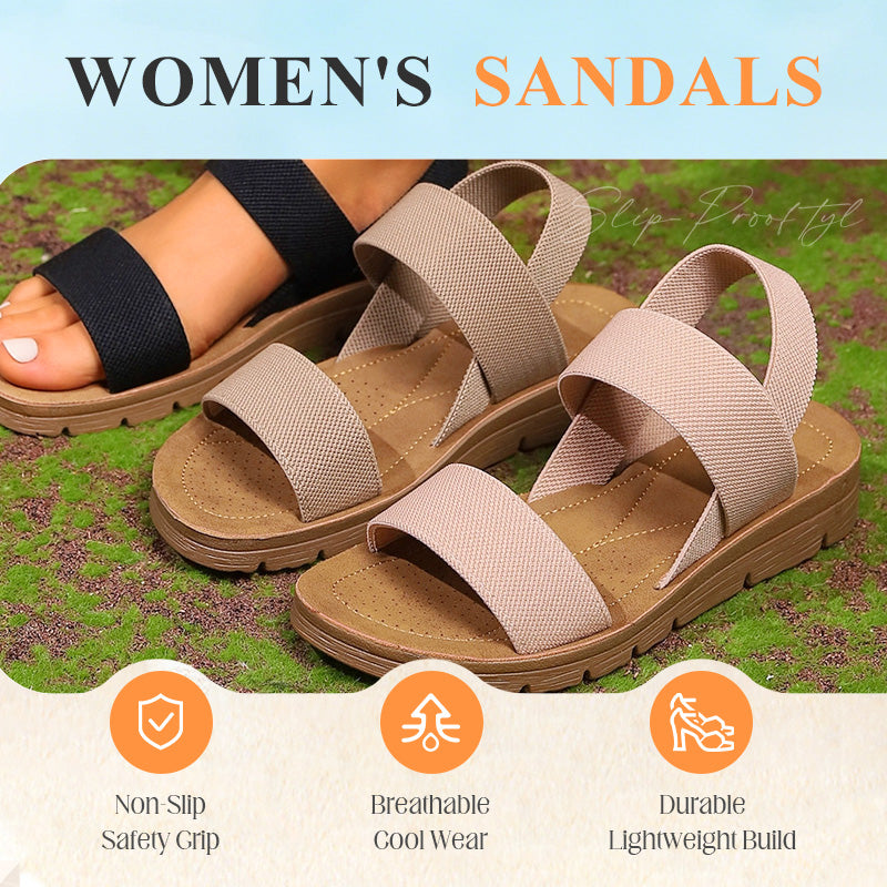 🔥Rutschfeste Freizeitsandalen für Damen mit breiten elastischen Riemen