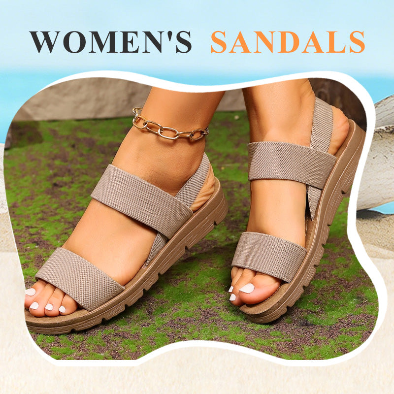 🔥Rutschfeste Freizeitsandalen für Damen mit breiten elastischen Riemen