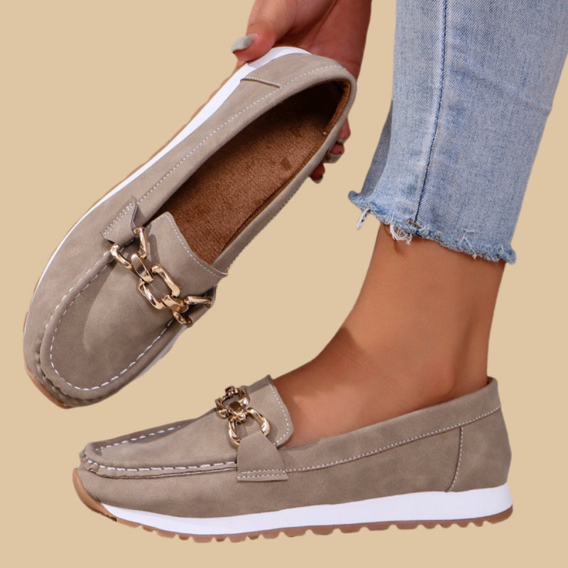 Elegante Loafer für Damen in Uni-Farben mit dicker Sohle