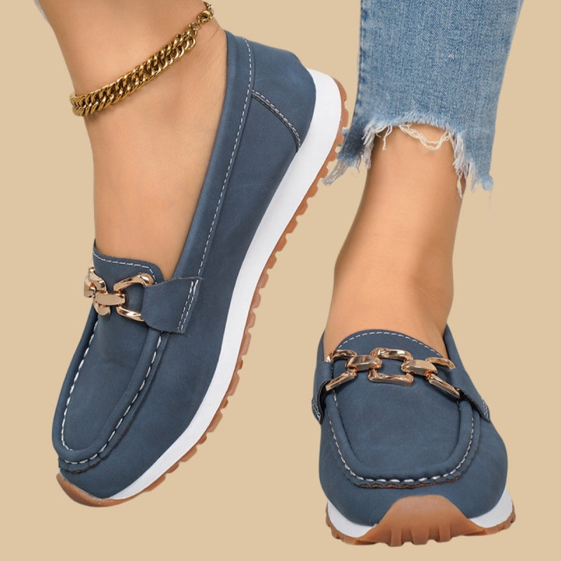 Elegante Loafer für Damen in Uni-Farben mit dicker Sohle