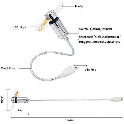 🔥2026 Heiße Produkte 🔥USB-Ventilator mit LED-Uhrbeleuchtung