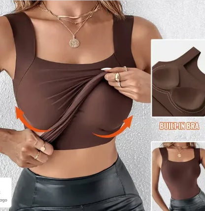 🏆Letzter Tag Sonderpreis 11,99 €!!💐Thermische Tank-Tops für Damen mit U-Ausschnitt und integriertem BH🌟💓