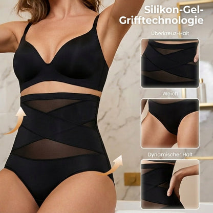 🌸Letzter Tag – 1 kaufen, 2 Packungen gratis!✨ Plus-Size High-Waist Cross Tummy Control Slips