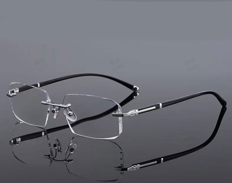🎅🎁Rahmenlose, ultraleichte Lesebrille mit Diamantschliff