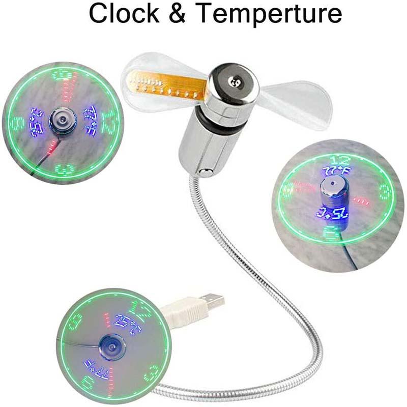 🔥2026 Heiße Produkte 🔥USB-Ventilator mit LED-Uhrbeleuchtung