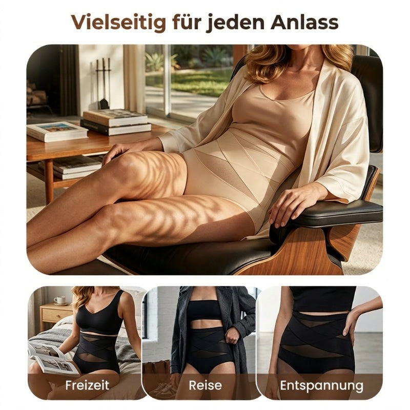 🌸Letzter Tag – 1 kaufen, 2 Packungen gratis!✨ Plus-Size High-Waist Cross Tummy Control Slips