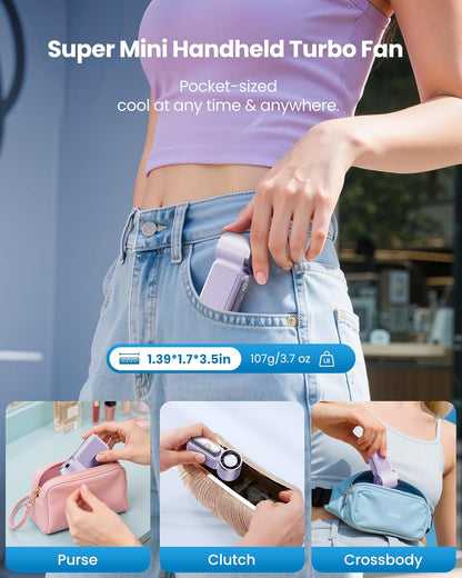 🌀Diesen Sommer für nur 13,98 €!!!💨Mini-Ventilator mit LED-Anzeige –👍Turbo-Ventilator mit 5 Stufen im Taschenformat.✨Über USB aufladbar, schnelle Abkühlung für unterwegs und beim Schminken. Das perfekte Geschenk. Tragbare Abkühlung