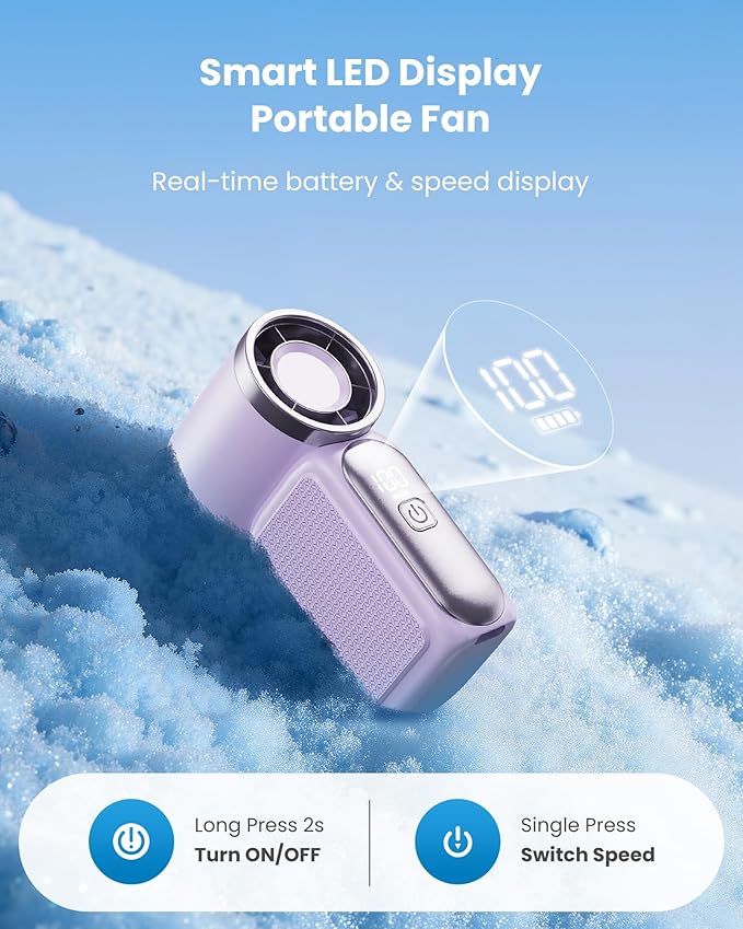 🌀Diesen Sommer für nur 13,98 €!!!💨Mini-Ventilator mit LED-Anzeige –👍Turbo-Ventilator mit 5 Stufen im Taschenformat.✨Über USB aufladbar, schnelle Abkühlung für unterwegs und beim Schminken. Das perfekte Geschenk. Tragbare Abkühlung