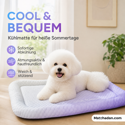 Kühlmatte für Hunde und Katzen – „Ice Silk“ Sommer-Kühlbettdecke in Farbverläufen, atmungsaktives, weiches Schlafkissen für Innenböden, Sofas und Autofahrten, waschbar, in verschiedenen Größen erhältlich