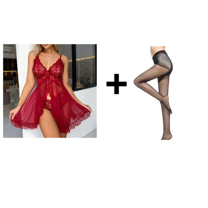 Feminines Pyjama-Set mit V-Ausschnitt & Spitze – Weich, atmungsaktiv & perfekt für besondere Nächte!