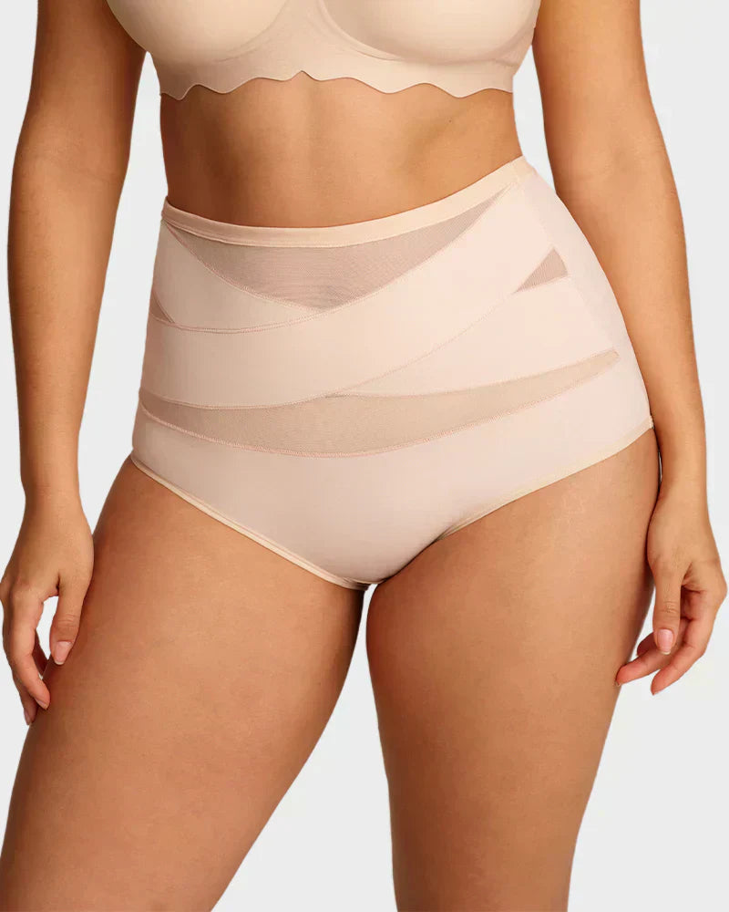 🌸Letzter Tag – 1 kaufen, 2 Packungen gratis!✨ Plus-Size High-Waist Cross Tummy Control Slips