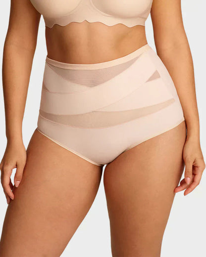🌸Letzter Tag – 1 kaufen, 2 Packungen gratis!✨ Plus-Size High-Waist Cross Tummy Control Slips