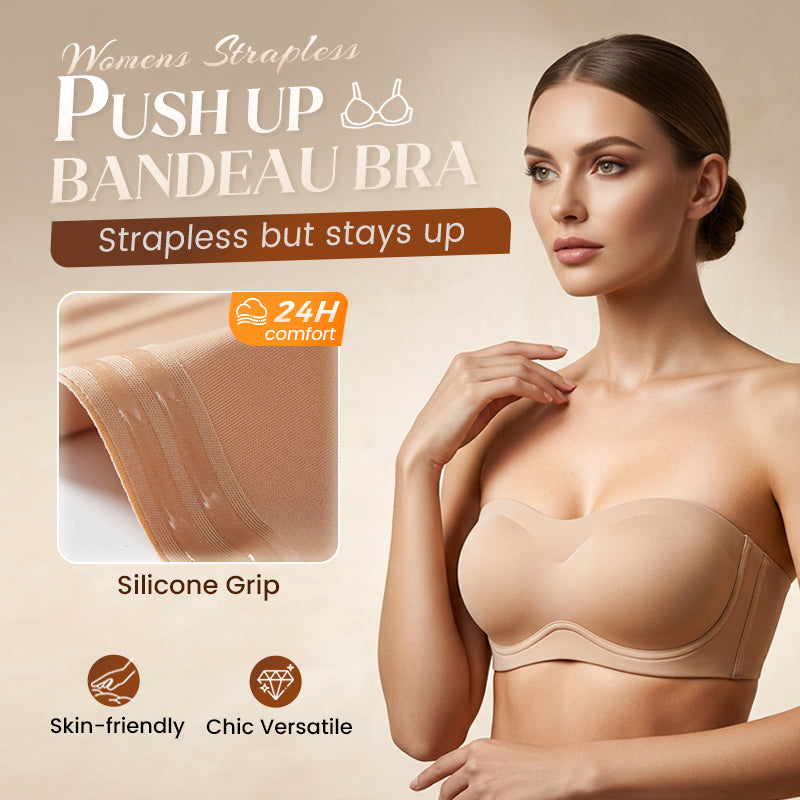 💞Damen-BHs ohne Träger, Push-up-BHs, Bandeau-BHs, rutschfeste, bügellose, stützende, gepolsterte BHs, nahtlose, bequeme Tube-BHs und Jelly-BHs
