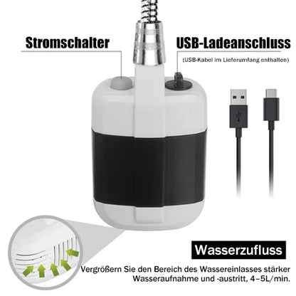 🚿Tragbare Campingdusche Mit Einstellbarem Durchfluss ✨Für Einfaches Und Bequemes Reinigen Im Freien!