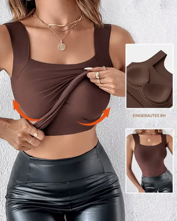 🏆Letzter Tag Sonderpreis 11,99 €!!💐Thermische Tank-Tops für Damen mit U-Ausschnitt und integriertem BH🌟💓