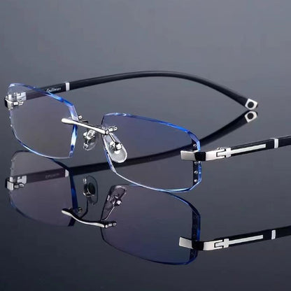🎅🎁Rahmenlose, ultraleichte Lesebrille mit Diamantschliff