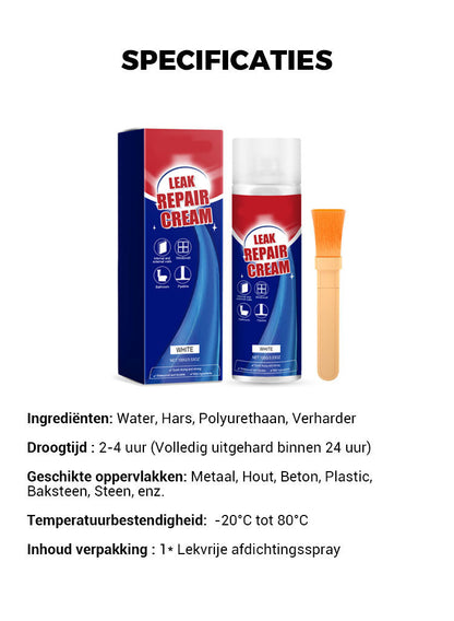 ✨Direct lekreparatiespray💦 Dicht scheuren en gaten in 5 minuten, waterdicht en flexibel voor leidingen/daken💥