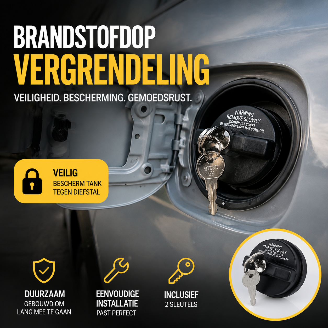 🌞Frischer Start in den Frühling mit 50% Rabatt!🛡️ Abschließbarer Tankdeckel mit Schloss – Diebstahlsicherer Tankdeckel mit 2 Schlüsseln für einen sicheren Tank