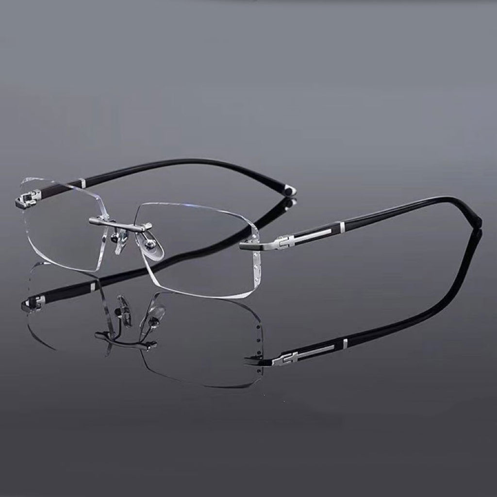 🎅🎁Rahmenlose, ultraleichte Lesebrille mit Diamantschliff