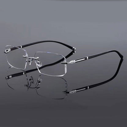 🎅🎁Rahmenlose, ultraleichte Lesebrille mit Diamantschliff