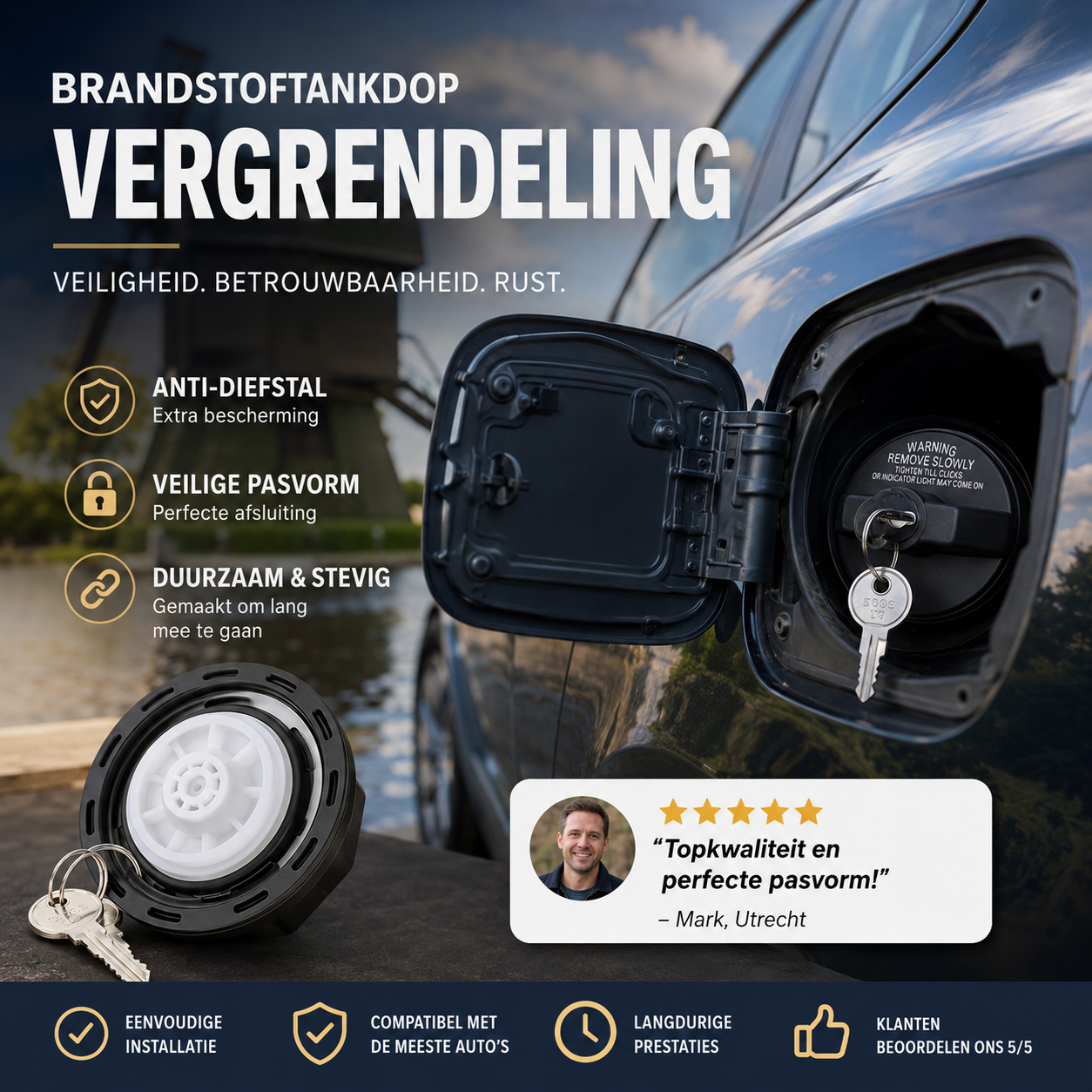 🌞Frischer Start in den Frühling mit 50% Rabatt!🛡️ Abschließbarer Tankdeckel mit Schloss – Diebstahlsicherer Tankdeckel mit 2 Schlüsseln für einen sicheren Tank