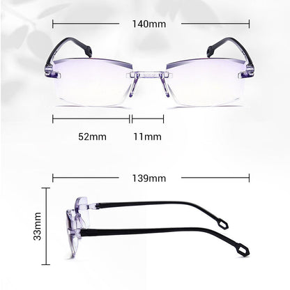 🎅🎁Rahmenlose, ultraleichte Lesebrille mit Diamantschliff