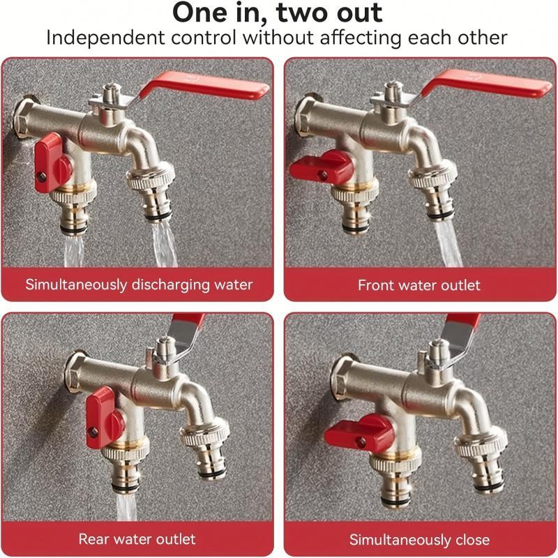 🔥 BLITZANGEBOT: 40% RABATT! ⚙️ Universeller Gartenwasserhahn aus Edelstahl mit zwei Ausläufen – separate Ventile, besonders robust und einfach zu installieren 🚰