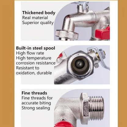 🔥 BLITZANGEBOT: 40% RABATT! ⚙️ Universeller Gartenwasserhahn aus Edelstahl mit zwei Ausläufen – separate Ventile, besonders robust und einfach zu installieren 🚰