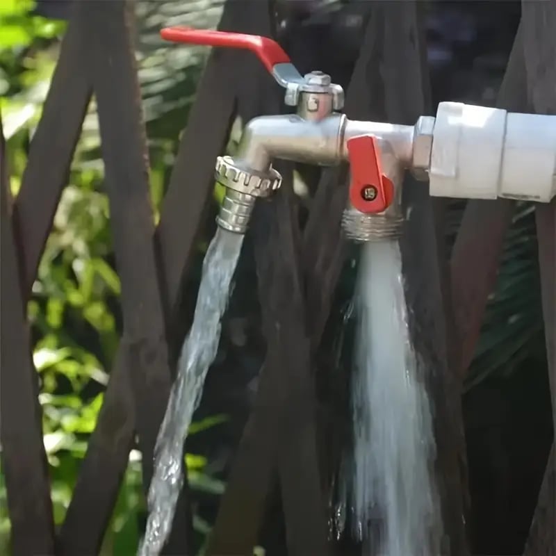 🔥 BLITZANGEBOT: 40% RABATT! ⚙️ Universeller Gartenwasserhahn aus Edelstahl mit zwei Ausläufen – separate Ventile, besonders robust und einfach zu installieren 🚰