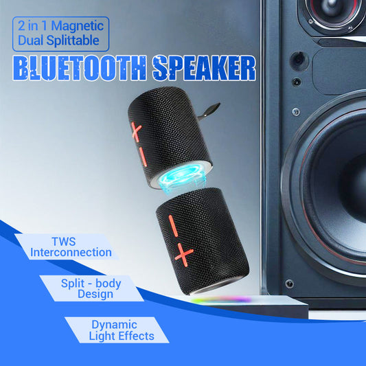 🔈🎶2-in-1 magnetischer, zweifach teilbarer Bluetooth-Lautsprecher