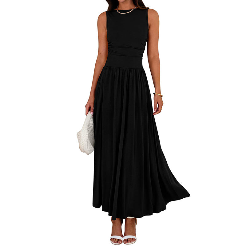 Elegantes Maxikleid mit Rundhalsausschnitt für Damen👗