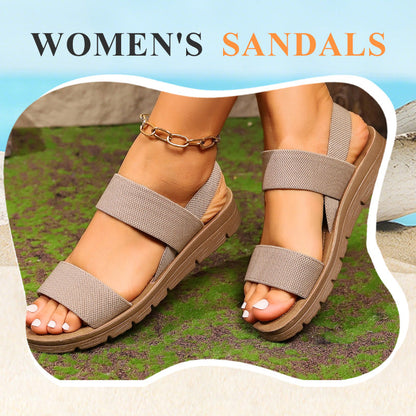 🔥Rutschfeste Freizeitsandalen für Damen mit breiten elastischen Riemen