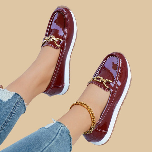 Elegante Loafer für Damen in Uni-Farben mit dicker Sohle