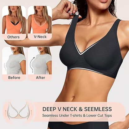🎀Zeitbegrenztes Angebot：50 % Rabatt 💕  – der ultra-bequeme, drahtlose Damen-BH: nahtlos, Tief-V & Push-Up（Zwei Artikel versandkostenfrei）