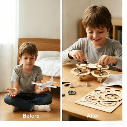 ✈️🚁 50% RABATT! DIY-Holz-Drohnen-Bausatz für Kinder – Höhenstabilisierung, stabile Fernsteuerung & extra Sicherheit! 🎁✨Kostenloser Versand