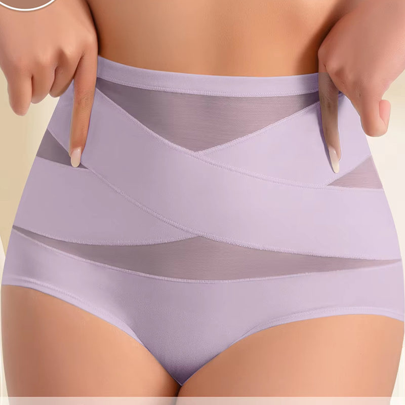 🌸Letzter Tag – 1 kaufen, 2 Packungen gratis!✨ Plus-Size High-Waist Cross Tummy Control Slips