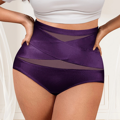 🌸Letzter Tag – 1 kaufen, 2 Packungen gratis!✨ Plus-Size High-Waist Cross Tummy Control Slips