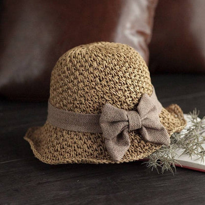 🎀👒 Eleganter Strohhut mit Retro-Schleife – faltbar, luftig & stilvoll ✨