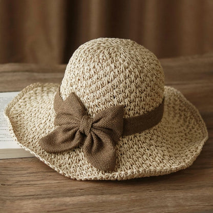 🎀👒 Eleganter Strohhut mit Retro-Schleife – faltbar, luftig & stilvoll ✨